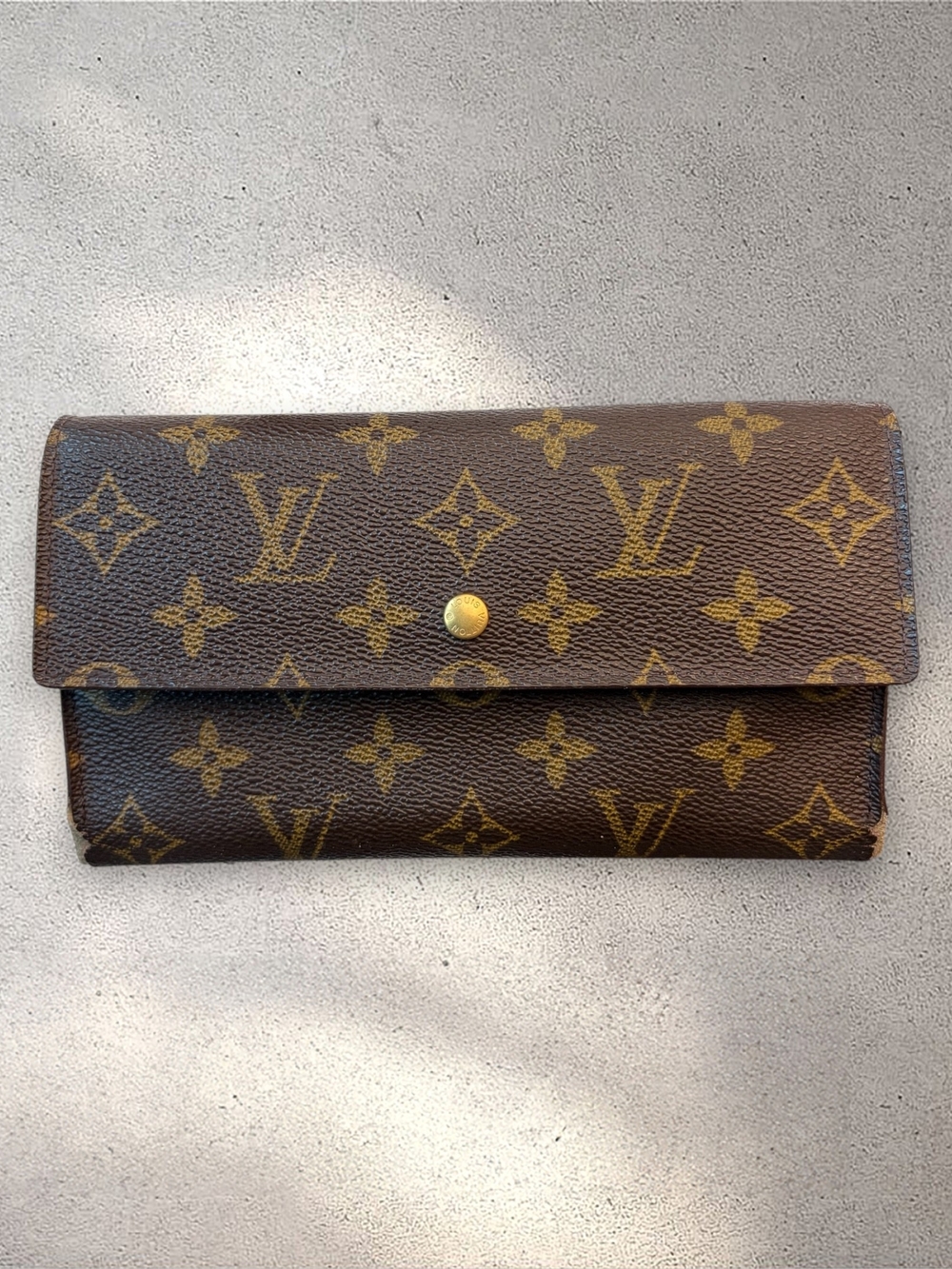 Authentic Louis Vuitton Monogram Porte Tresor International Long Trifold Wallet